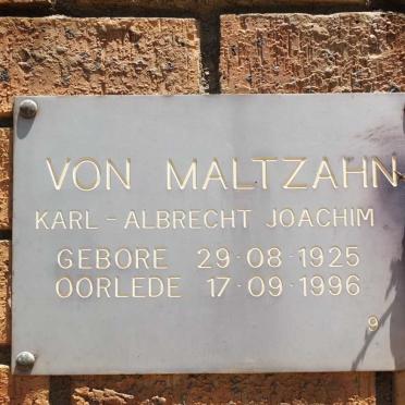 MALTZAHN Karl-Albrecht Joachim, von 1925-1996