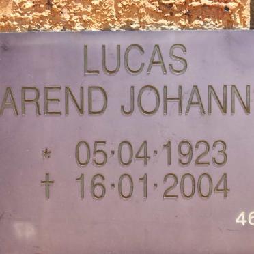 LUCAS Barend Johannes 1923-2004