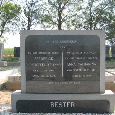 BESTER Frederick Christoffel Johannes 1905-1973 &amp; Anna Catharina KOTZE 1913-1968