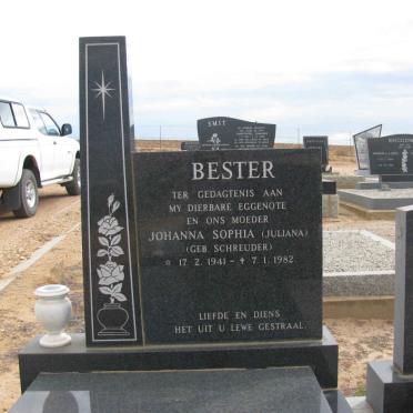 BESTER Johanna Sophia nee SCHREUDER 1941-1982