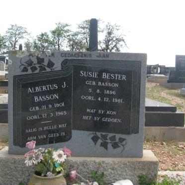 BASSON Albertus J. 1901-1965 :: BESTER Susie nee BASSON 1896-1981