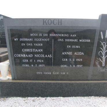 KOCH Christiaan Coenraad Nicolaas 1924-1975 &amp; Annie Alida 1928-1997