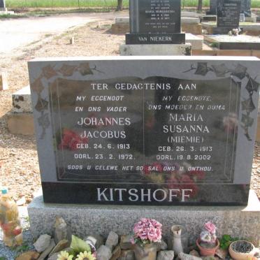 KITSHOFF Johannes Jacobus 1913-1972 &amp; Maria Susanna 1913-2002