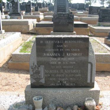 KITSHOFF Johannes J. 1882-1959 &amp; Martha H. DE JONGH 1889-1971