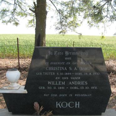 KOCH Willem Andries 1891-1971 &amp; Christina S.A. TRUTER 1899-1970