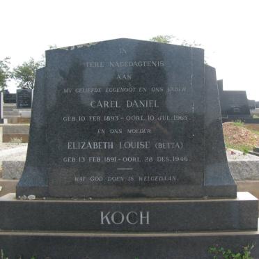 KOCH Carel Daniel 1893-1965 &amp; Elizabeth Louise 1891-1946