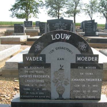 LOUW Andries Frederick Christoffel 1905-1971 &amp; Johanna Fredrieka 1910-1989