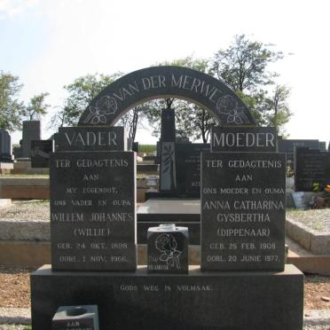 MERWE Willem Johannes, van der 1898-1966 &amp; Anna Catharina Gysbertha DIPPENAAR 1908-1977