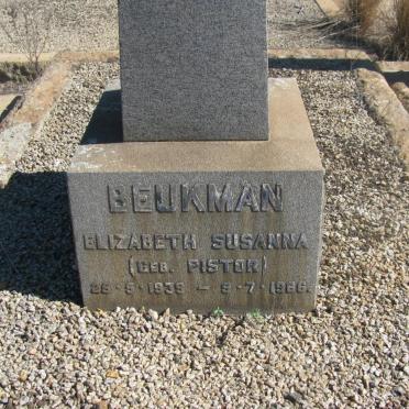 BEUKMAN Elizabeth Susanna nee PISTOR 1939-1966