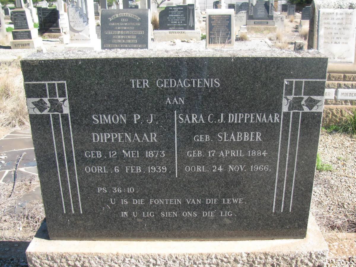 DIPPENAAR Simon P.J. 1873-1939 &amp; Sara C.J. SLABBER 1884-1966