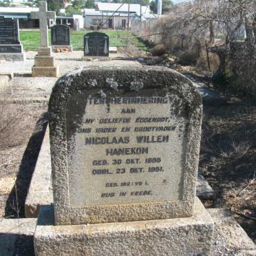 HANEKOM Nicolaas Willem 1895-1951