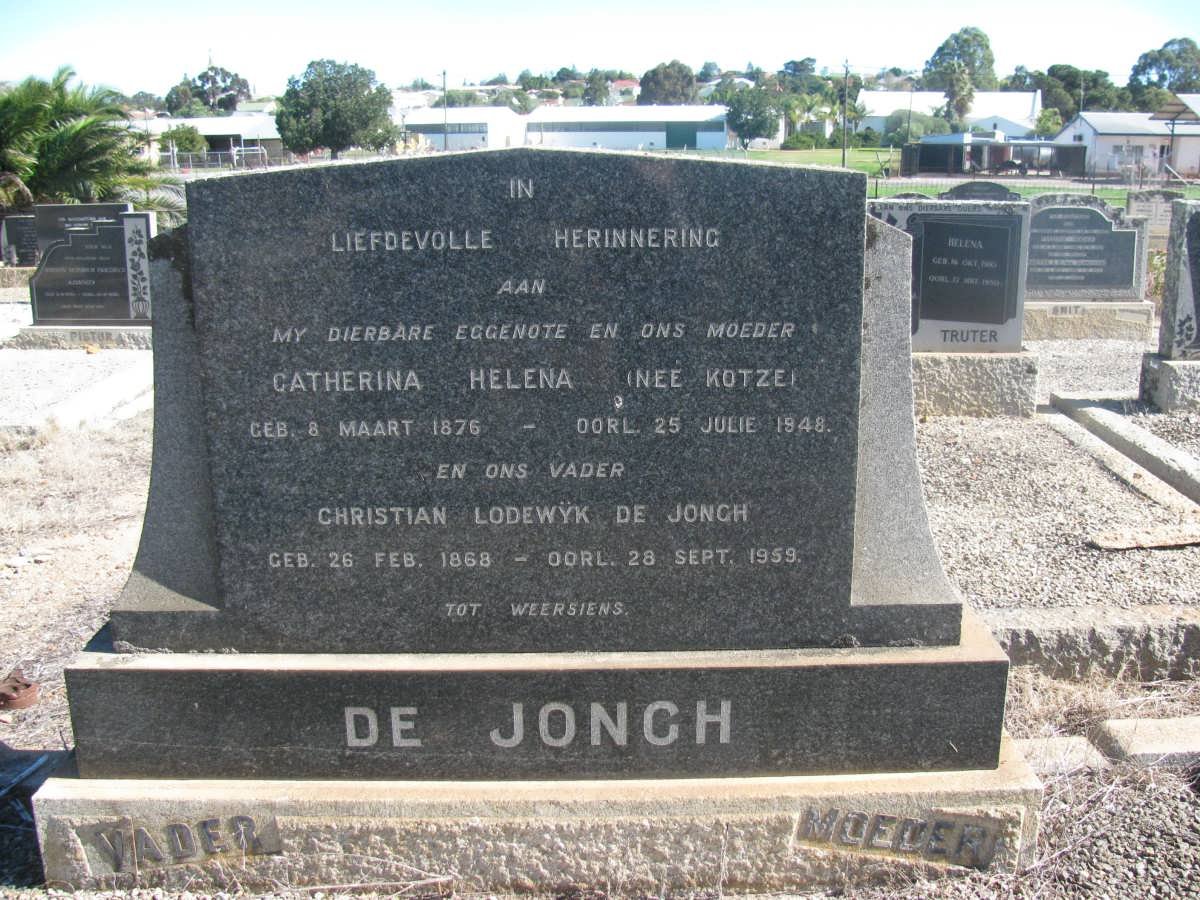 JONGH Christian Lodewyk, de 1868-1959 &amp; Catherina Helena KOTZE 1876-1948