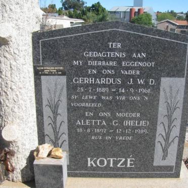 KOTZE Gerhardus J.W.D. 1889-1961 &amp; Aletta G. 1897-1989 :: STRAUSS A.C.M. nee KOTZE 1916-2008 