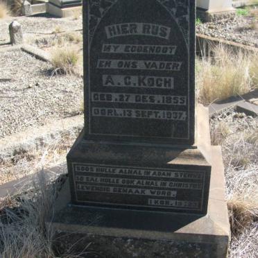 KOCH A.C. 1855-1937 &amp; Maatjie W.E. BURGER 1856-1947