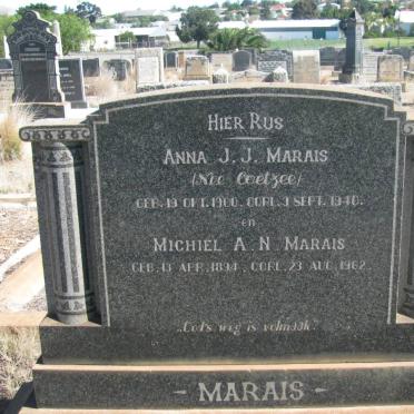 MARAIS Michiel A.N. 1894-1962 &amp; Anna J.J. COETZEE 1900-1940