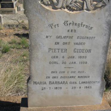 NIEKERK, Pieter Gideon, van 1859-1938 &amp; Maria Barbara LAMBRECHTS 1870-1943