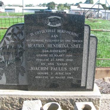 SMIT Joachim Paulus 1891-1966 &amp; Beatrix Hendrina HANEKOM 1896-1956