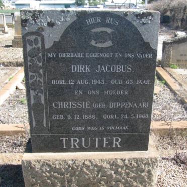 TRUTER Dirk Jacobus -1943 &amp; x Chrissie DIPPENAAR 1886-1968