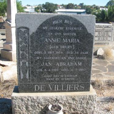 VILLIERS Jan Abraham, de 1906-1987 &amp; Anna Maria DRURY -1954