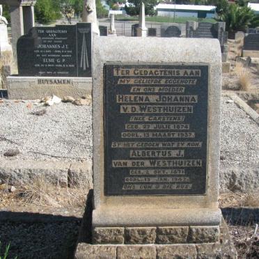 WESTHUIZEN, Albertus J., v.d. 1871-1942 &amp; Helena Johanna CARSTENS 1874-1937