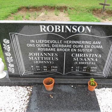 ROBINSON Johannes Mattheus 1940-2021 & Christina Susanna 1946-2022