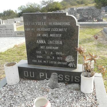 PLESSIS Anna Jacoba, du nee HANEKOM 1908-1973