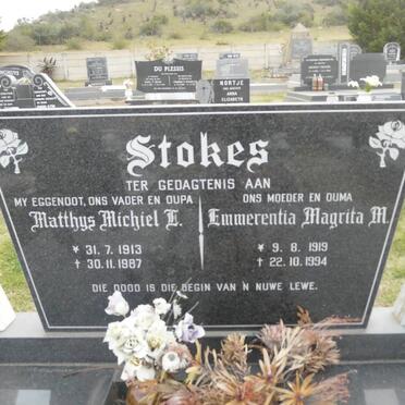 STOKES Matthys Michiel E. 1913-1987 &amp; Emmerentia Magrita M. 1919-1994