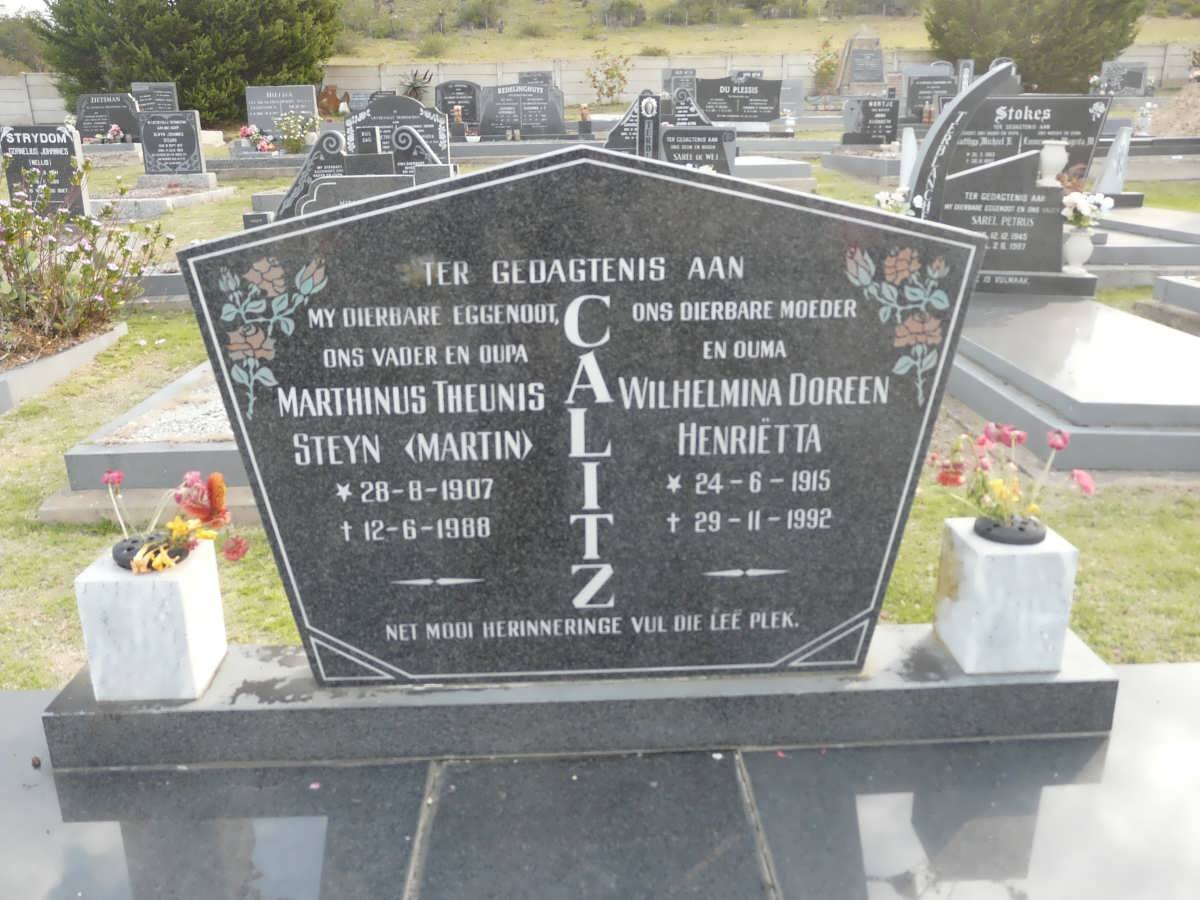 CALITZ Marthinus Theunis Steyn 1907-1988 &amp; Wilhelmina Doreen Henriëtta 1915-1992