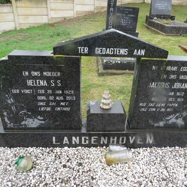 LANGENHOVEN Jacobus Johannes 1922-1971 & Helena S.S. VOIGT 1929-2013