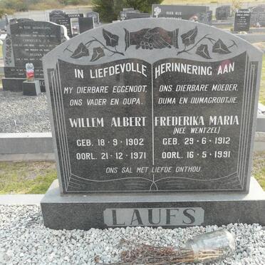 LAUFS Willem Albert 1902-1971 &amp; Frederika Maria WENTZEL 1912-1991