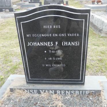 RENSBURG Johannes F., Janse van 19?3-1981