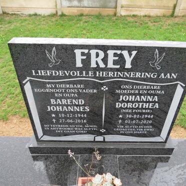 FREY Barend Johannes 1944-2016 & Johanna Dorothea FOURIE 1944-2020