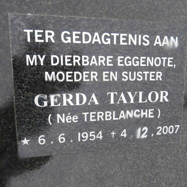TAYLOR Gerda nee TERBLANCHE 1954-2007