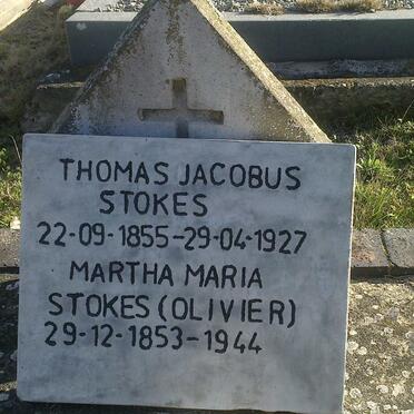 STOKES Thomas Jacobus 1855-1927 &amp; Martha Maria OLIVIER 1853-1944