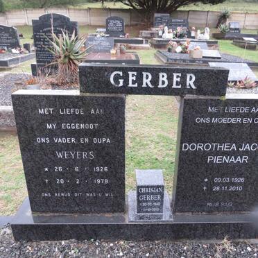 GERBER Weyers 1926-1979 & Dorothea Jacoba PIENAAR 1926-2010