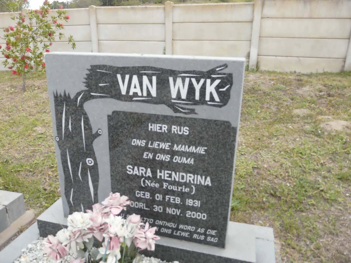 WYK Sara Hendrina, van nee FOURIE 1931-2000