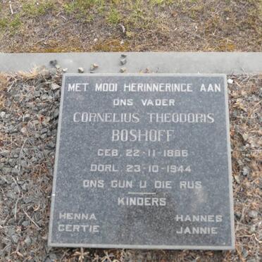 BOSHOFF Cornelius Theodoris 1886-1944