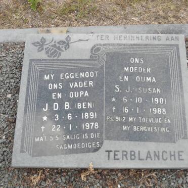 TERBLANCHE J.D.B. 1891-1978 &amp; S.J.1901-1988