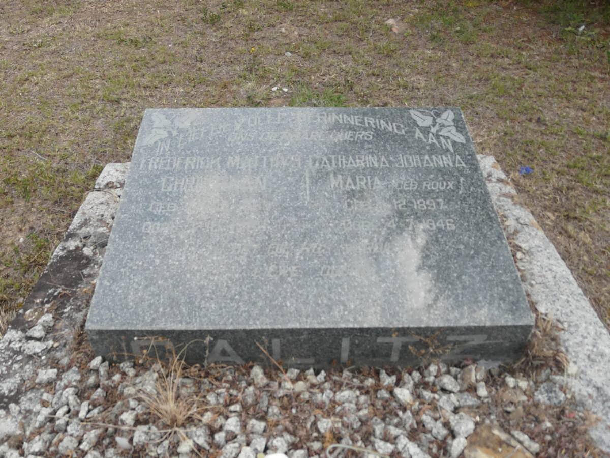 CALITZ Frederick Matthys Christiaan 1899-1960 & Catharina Johanna Maria ROUX 1897-1946 _1