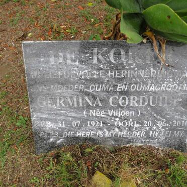 KOKER Germina Corduilia, de nee VILJOEN 1921-2010