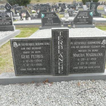 TERBLANCHE Gert Petrus 1914-1996 &amp; Martha Magdalena 1919-1994