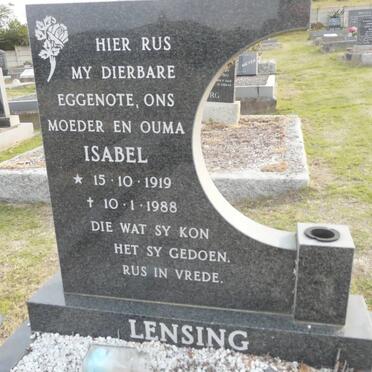 LENSING Isabel 1919-1988