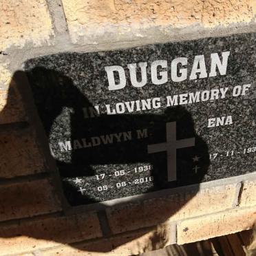 DUGGAN Maldwyn M. 1938-2018 &amp; Ena 1938-