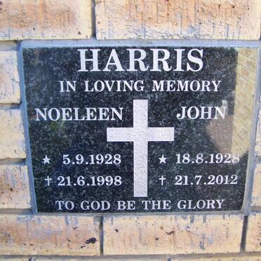 HARRIS John 1928-2012 &amp; Noeleen 1928-1998