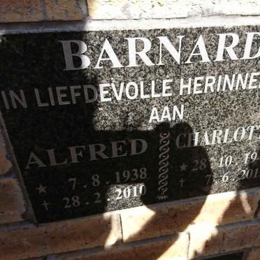 BARNARD Alfred 1938-2010 &amp; Charlotte 1944-2015