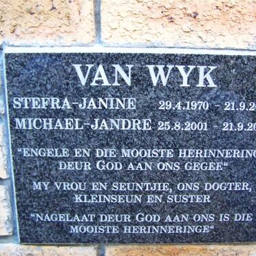 WYK Stefra-Janine, van 1970-2003 :: VAN WYK Michael-Jandre 2001-2003