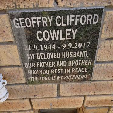 COWLEY Geoffry Clifford 1944-2017