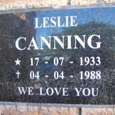 CANNING Leslie 1933-1988