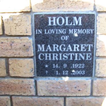 HOLM Margaret Christine 1922-2003