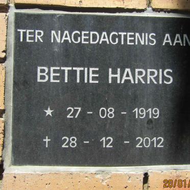 HARRIS Bettie 1919-2012